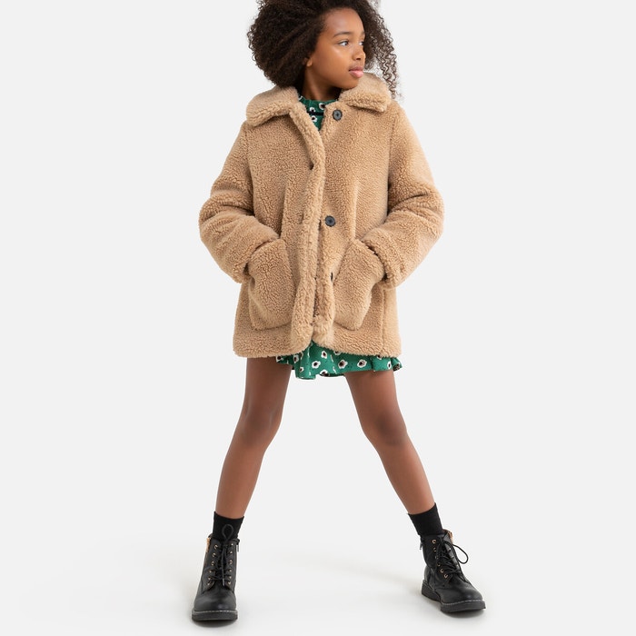 Пальто из искусственного меха, 3-12 лет